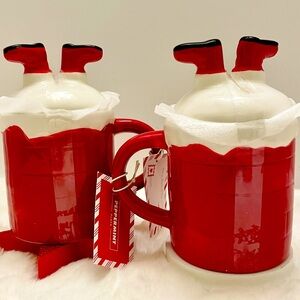Peppermint Place CHRISTMAS Santa Claus Boots Ceramic‎ Mugs Holiday